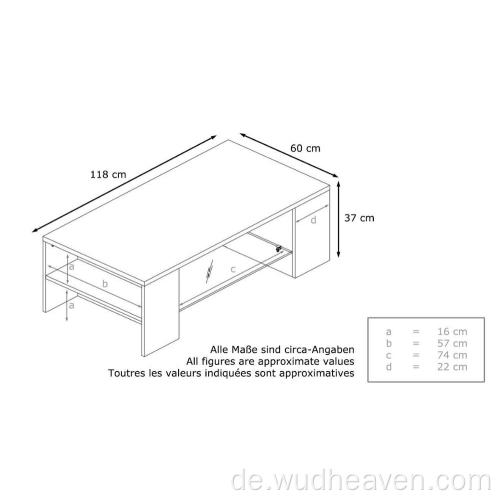 Hochglanz-UV-Glasmagazin-Beistelltisch